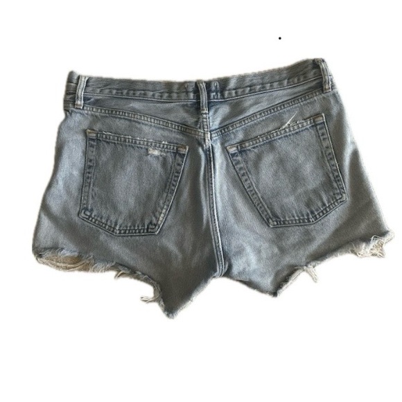 Agolde Light Blue Distressed Jean Shorts - Picture 3 of 7